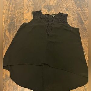 Worthington Black Lace High Low Halter Tank Top w/ lace detail XXL